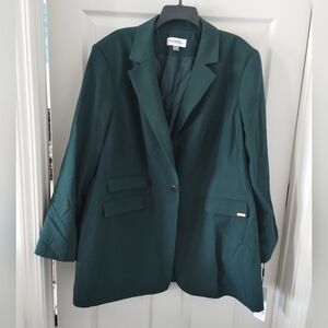 Calvin Klein Forest Green One Button Blazer NWT Size 24W